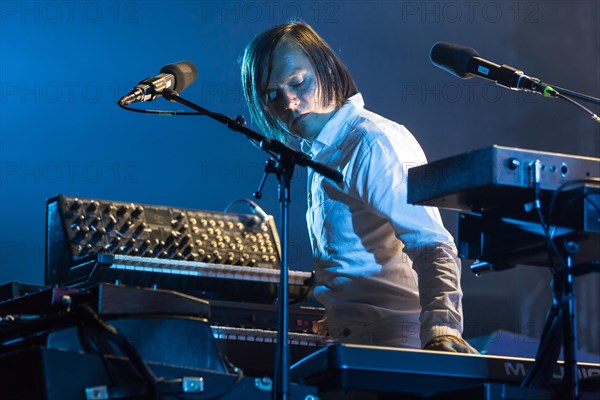 The French synth-pop band Air with guitarist Nicolas Godin and keyboarder Jean-Benoit Dunckel live at the Blue Balls Festival in Lucerne