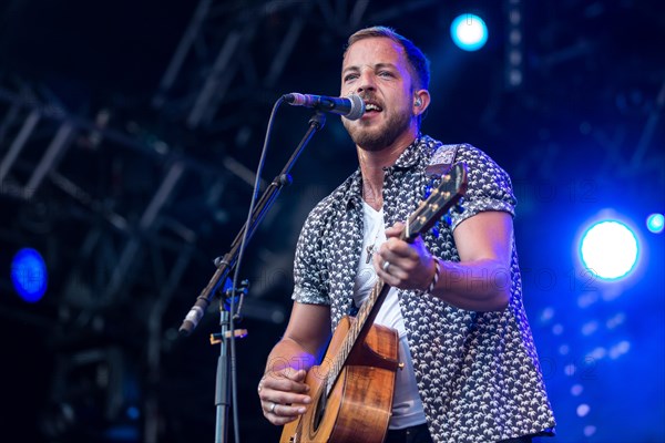 The British singer and musician James Morrison live at the 26th Heitere Open Air in Zofingen