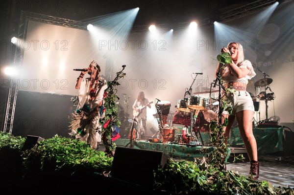 The English-Basque electronic band Crystal Fighters live at the 25th Blue Balls Festival in Lucerne