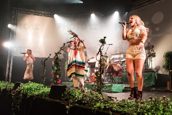 The English-Basque electronic band Crystal Fighters live at the 25th Blue Balls Festival in Lucerne