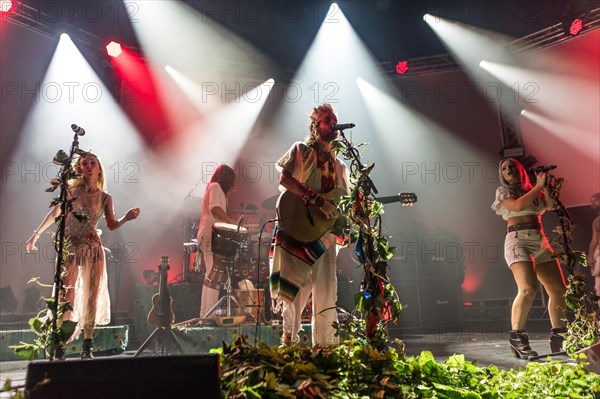 The English-Basque electronic band Crystal Fighters live at the 25th Blue Balls Festival in Lucerne