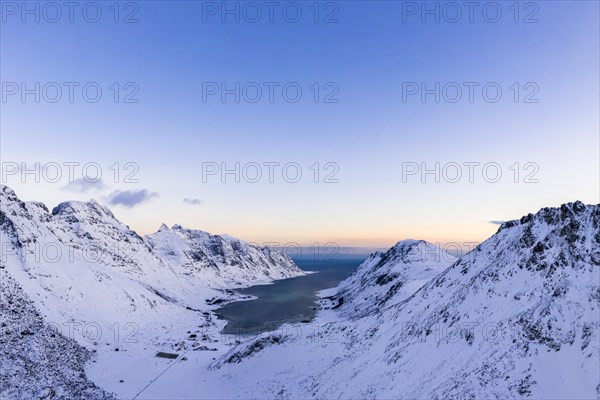 View to Skjelfjord in evening mood