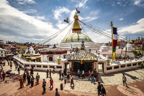 Boudhanath Stupa with believers