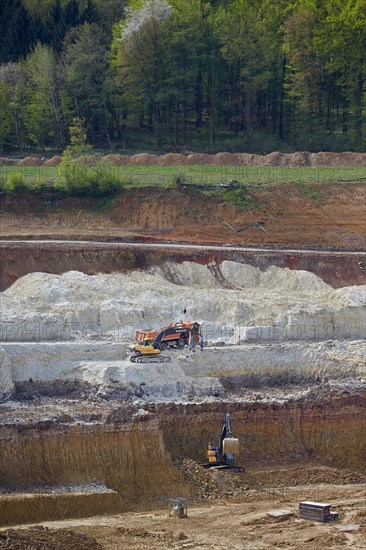 Clay mining in a clay pit