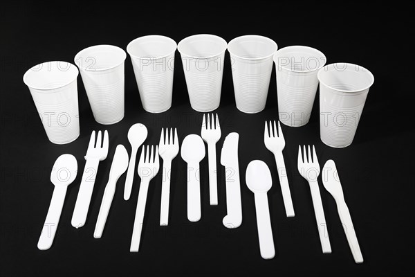 White plastic cutlery