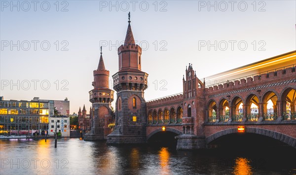 Oberbaum Bridge with underground between Kreuzberg and Friedrichshain