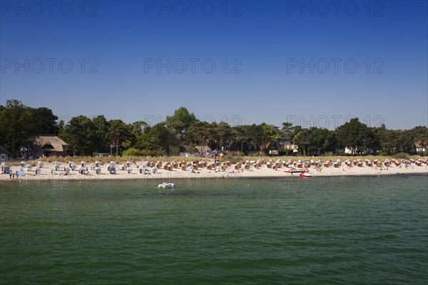 Beach chairs on the beach in Niendorf