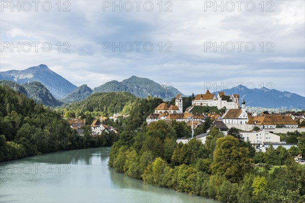 Fussen with Lech in front of Allgau Alps