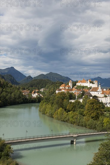 Fussen with Lech in front of Allgau Alps