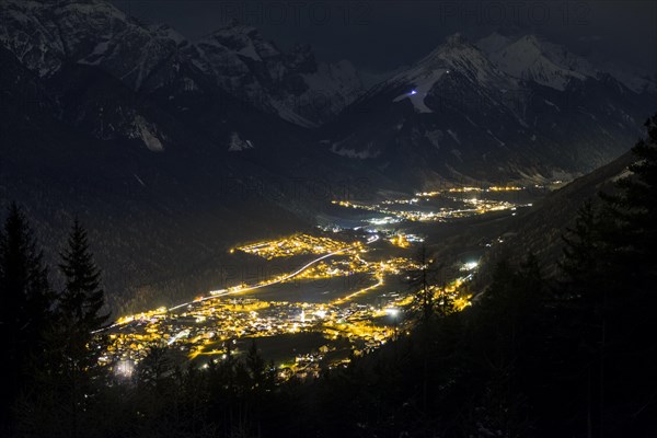 View of Stubai Valley at night