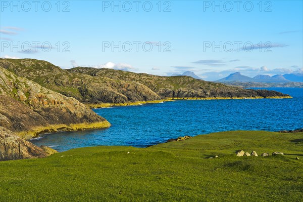 Rocky coastline with coves at Clachtoll