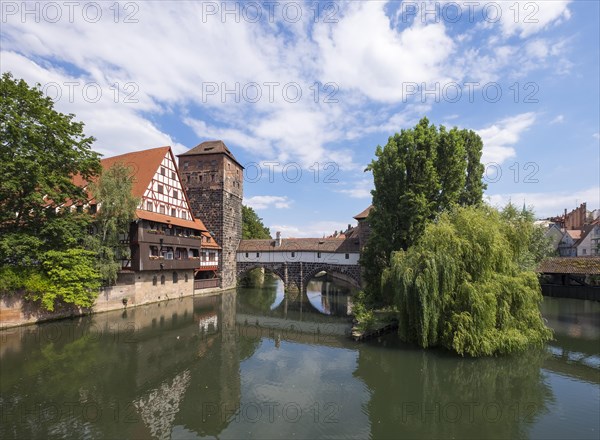 Weinstadel and water tower by the river Pegnitz