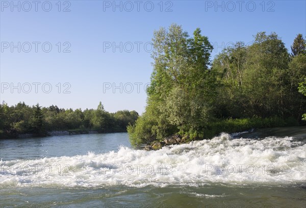 Loisach-Isar-Canal at the mouth to the river Isar