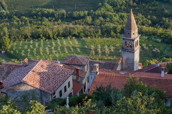 Idyllic village with Venetian church tower