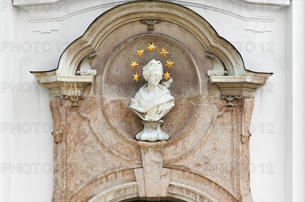 Marie bust on the west facade Marienmuenster 1720