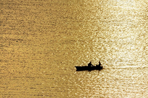 Rowing boat with two people
