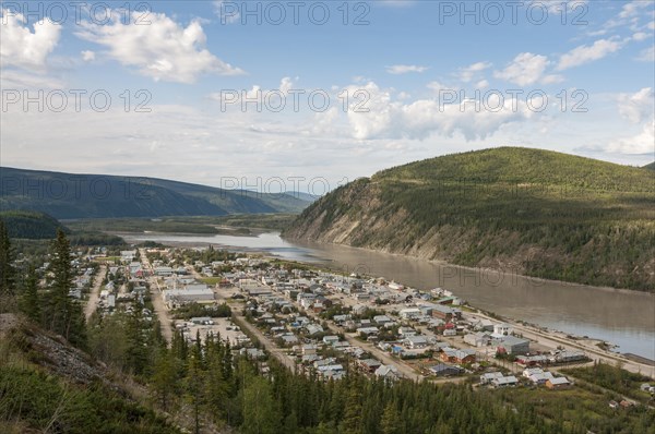 Overlooking Dawson City with Yukon River