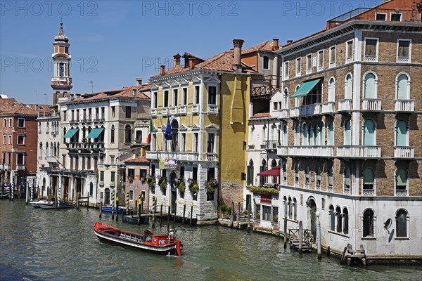 Palaces and cargo ship on Grand Canal
