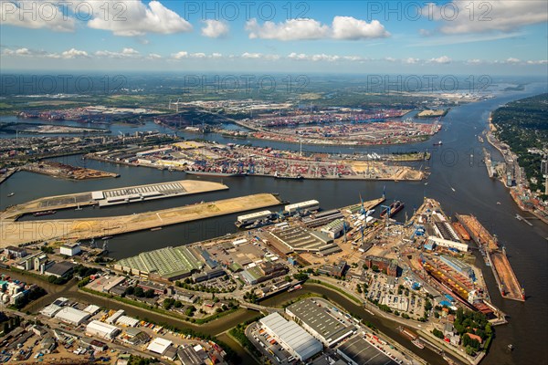 Dry docks of the Blohm+Voss Shipyard