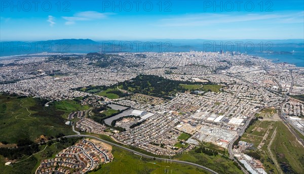 Aerial view of San Francisco from the south