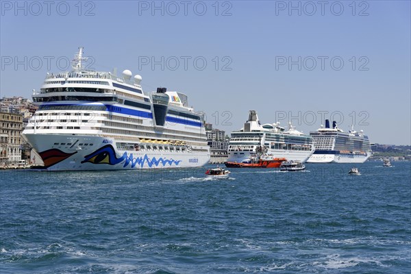 Cruise ship AIDAstella at the front