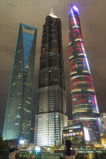 Pudong financial district at night