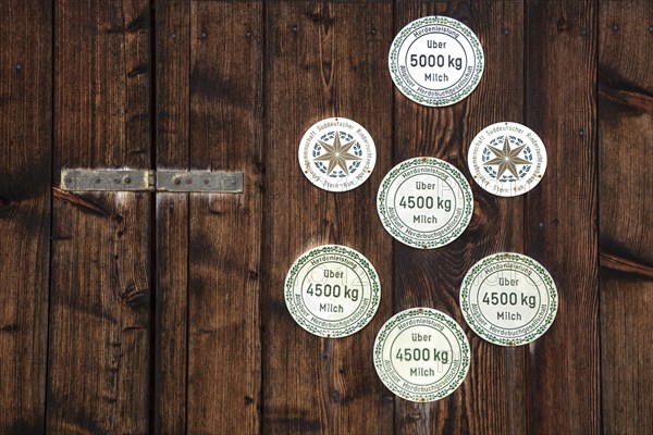 Plaques for the milk yield of cows