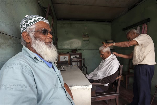 Local men at the barber