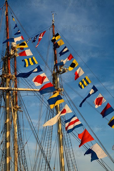 Bunting on the Swedish sailing boats HMS Gladan and HMS Falken