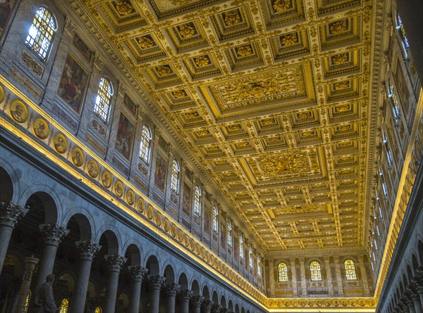 Ceiling decorations of the Basilica of Saint Paul outside the Walls