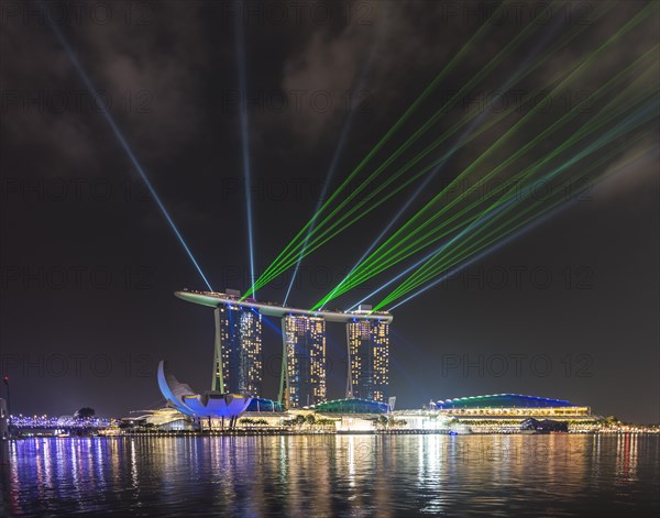 Laser show at the Marina Bay Sands Hotel