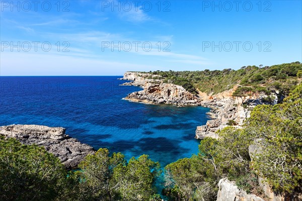 Rocky coast between Cala de s'Almonia and Cap de Salines