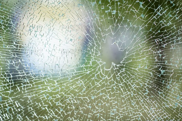 Broken pane of glass