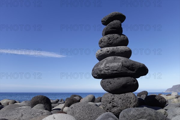 Rock heap of lava pebbles