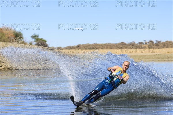 Man water skiing on a monoski