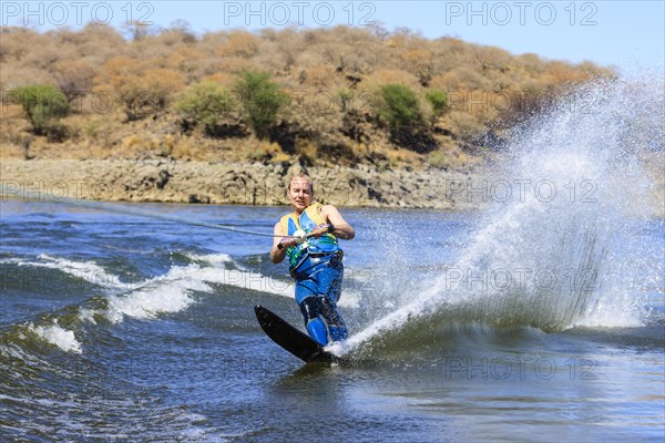 Man water skiing on a monoski