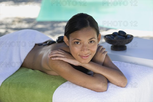 Woman enjoying a wellness and spa treatment