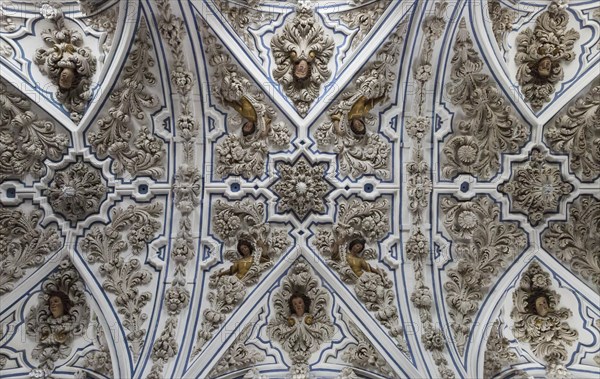 Exuberant baroque stucco work at the ceiling of the Aurora church