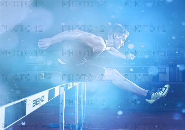 Hurdle racing athlete