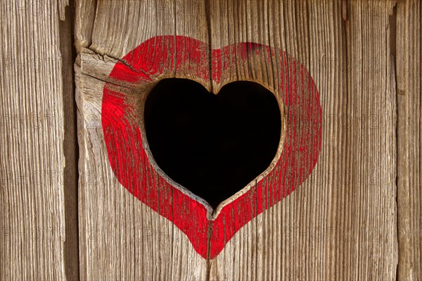 Heart-shaped hole of a toilet house