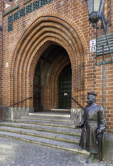 Kopenick City Hall and monument of The Captain of Kopenick