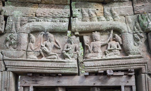 Lintel among the ruins of Banteay Chhmar temple