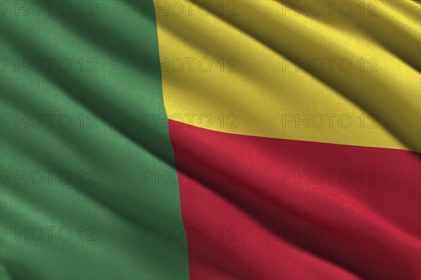 Flag of Benin waving in the wind