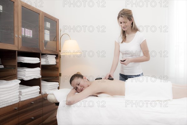 Woman relaxing with a massage