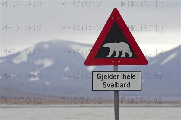 Polar bear warning sign