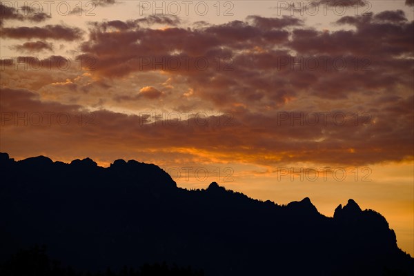 Silhouette of the Sleeping Witch at Sunset