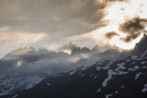 View from Furka Pass to Mount Galenstock