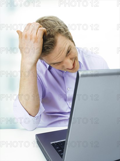 Businessman working on a laptop