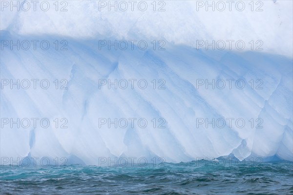 Annual layers in the ice of an iceberg