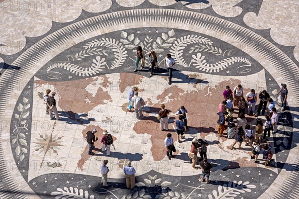 World Map in the in the paving in front of the Monumento a Los Descubrimientos